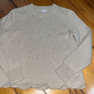 Jcrew womens cropped sweater with scallop hem